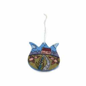 Kék házas-madaras húsvéti dísz