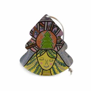 Színes fenyőfás karácsonyfadísz