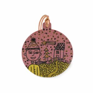 Rózsaszín-sárga fiús karácsonyfadísz Rózsaszín-sárga fiús karácsonyfadísz