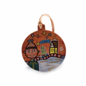 Színes fiús karácsonyfadísz