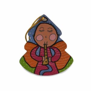 Kék furulyás karácsonyfadísz