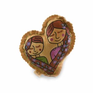 Sárga szív alakú levendula párnácska