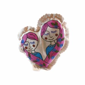 Fehér szíves levendula párnácska