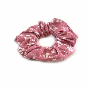 Rózsaszín Szuno madaras hajgumi/scrunchie